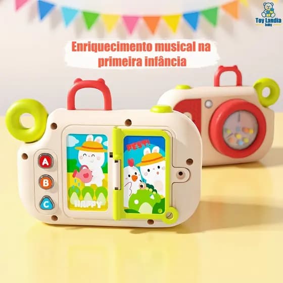 Brinquedo musical de câmera para bebê treinamento de agarrar para bebês brinquedo educativo e estimulante