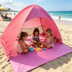 Barraca Tenda Proteção Solar Praia Acampamento Uv Portátil Tem cortina de porta e bolsa portátil