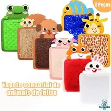 Tapetes de feltro sensoriais para autismo, brinquedos educativos com texturas de animais de desenho animado