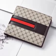 Carteira masculina de três dobras - Tecida à mão, ultrafina, casual, com vários compartimentos para cartões e design ele