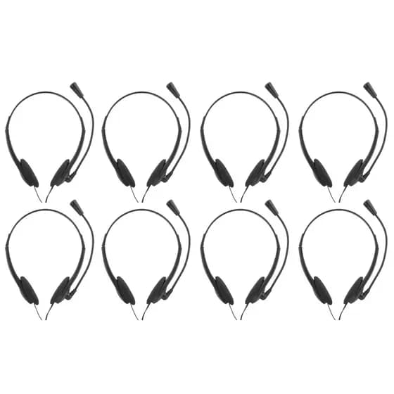 Kit com 8 Fones De Ouvido Headset P2 Microfone Preto Bright