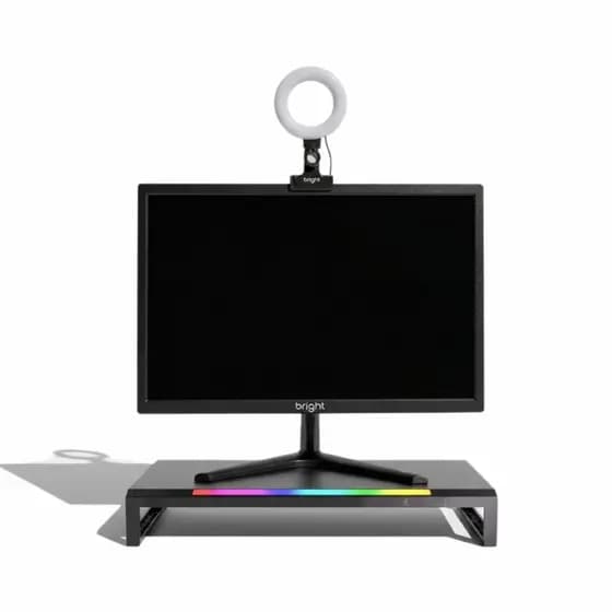 Kit Monitor 21,5" Ring Light E Suporte Profissional Bright