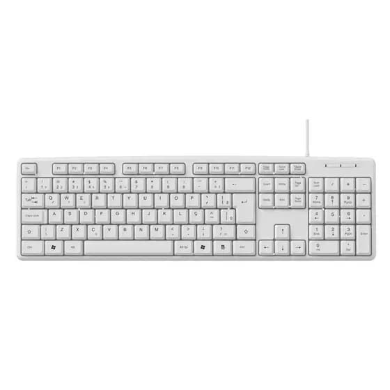 Teclado USB com Fio para PC Notebook Branco Bright