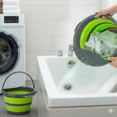 Balde Dobrável Portátil Multiuso 4 5 10 Litros Compacto Reutilizável Resistente Sortido