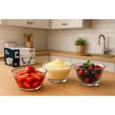 Conjunto 6 Bowls Vidro Transparente Resistente Uso Diario Cozinha Sobremesa