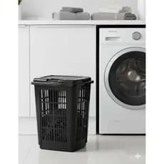 Cesto Organizador Roupa Suja Lavanderia Casa Grande Capacidade 30 60 Litros Preto