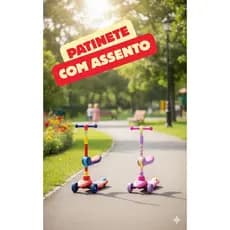 Patinete Infantil Ajustável 2 Em 1 Com Assento Azul Rosa Segurança Diversão