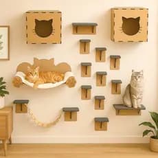 Playground para Gato Kits 16 pçs Nicho Rede Descanso Brinquedo de Gatos Ponte Degraus Parede Em Mdf