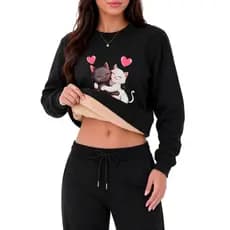 Blusa Moletom Feminino Lan De Carneiro Importado Inverno Feminino Quente