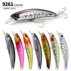 Isca grande submersa, 120MM/24.5G, isca falsa, baixo, boca de cavalo, salmão, tira branca, peixe do exército 9261