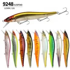 Novo produto minnow isca de pesca 115mm/13g com contas de anel flutuante minnow simulação isca falsa isca dura 9248