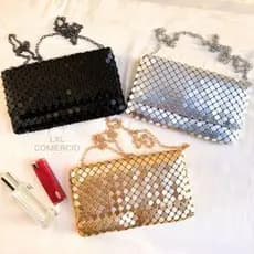 Bolsa Clutch Festa Metal Prata Dourada Preta Casamentos Baladas 158-1