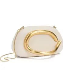 Bolsa Feminina Clutch De Festa Casamento Madrinha Alça Corrente Dourada Moderna Pequena Elegante
