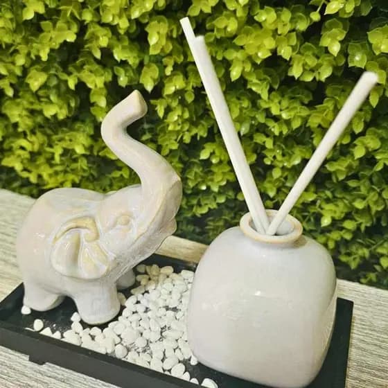 Aromatizador ambiente elefante decorativo bandeja Essencia vareta