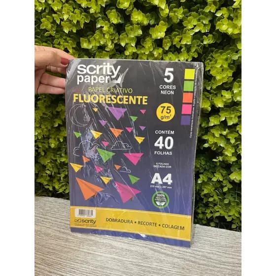 Papel Criativo 5 Cores 40 Folhas A4
