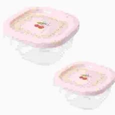Kit 2 Potes de 1L e 550ml Rosa com cereja - encaixável  - linha  Lume - Plasúitil