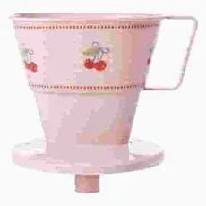 Suporte para Filtro de Café rosa decorado com cereja - Plasútil