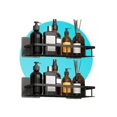 Kit com 2 Suportes Porta Shampoo Sabonete Banheiro Adesivo Parede marca B-MAX