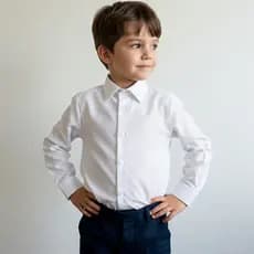 CAMISA  INFANTIL MANGA LONGA BRANCA PREMIUM 2-10 ANOS