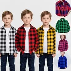 Camisa Xadrez Infantil Manga Longa Estilo Blogueirinho Premium Várias Cores Festa Junina Tam 2 a 10