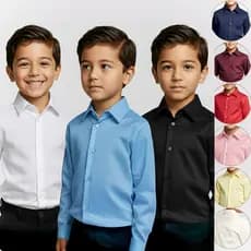 Camisa Social Infantil Menino Para Culto e Igreja Tecido Fresco Não Amassa Tamanho 2 ao 10 anos