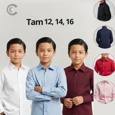 Camisa Social Infantil Manga Longa Tam 12 14 16  Azul Claro, Branco, Preto, Azul Marinho, Vinnho