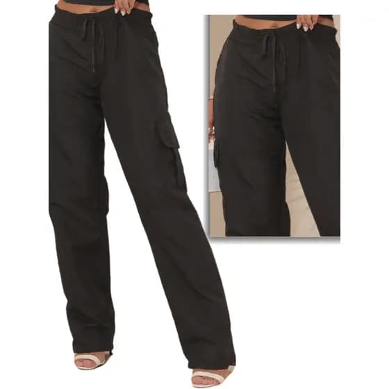 CALÇA CARGO – 2 BOLSOS CARGO LATERAIS + 2 FRONTAIS + 2 TRASEIROS – CORDÃO AJUSTÁVEL – TECIDO TACTEL