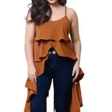 Bluzinha Bata Boha Feminina Longa Babado Tunica Casual