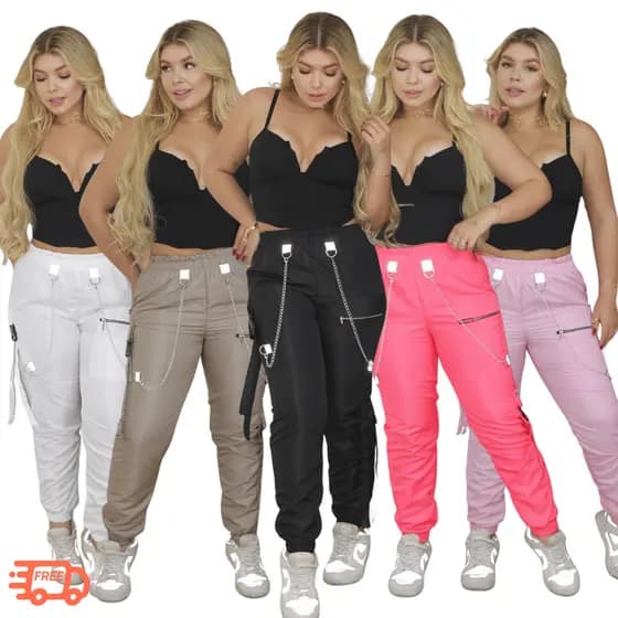 calça jogger feminina longa em tecido tactel leve p m g