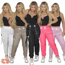 calça jogger feminina longa em tecido tactel leve p m g