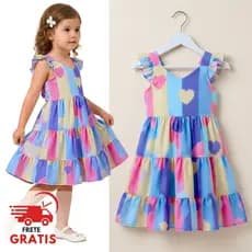 Vestido Criança Menina Confortável 3 Marias Estampado Promoção- Roupa Infantil