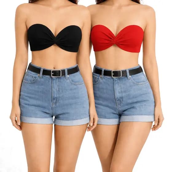 Kit Top Cropped Faixa Nó Frontal Forro Duplo  Casual Verão Blogueira 2026 fashion modinha coladinha