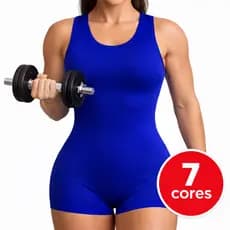 Macaquinho Fitness Feminino Liso Suplex Curto Slim Alça Macacão Academia Têndencia