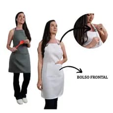 Avental Cozinha Profissional em Tecido Oxford Ajustável com Bolso Frontal Unissex