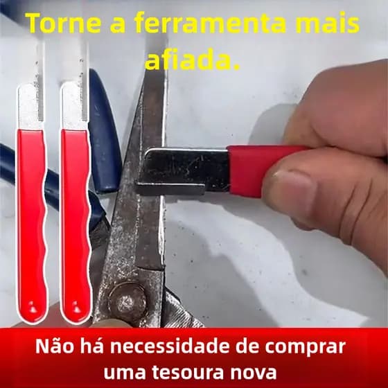Afiador Profissional de Facas Aço Tungstênio Pedra Diamantada Cabo Antiderrapante Eficiência Afiação Rápida