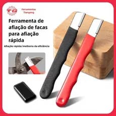 Afiador Profissional de Facas Aço Tungstênio Pedra Diamantada Lâminas Tesoura Jardinagem Cabo Antiderrapante