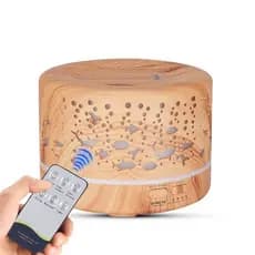 Difusor Aromático Umidificador Controle Remoto com 7 Leds Cromoterapia Timer 500ml