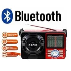 Rádio Retrô Vintage Portátil com bluetooth carregavel na Tomada / pilha Am Fm Sw Pendrive Com Sd Usb