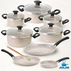 Jogo Conjunto De Panelas Baunilha Antiaderentes 9 Peças 3mm Borda
