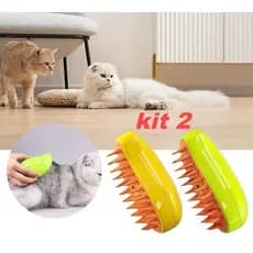 Escova A Vapor 3 Em 1 Autolimpante Para Massagem De Gatos E Cães De Estimação Remoção De Pêlos
