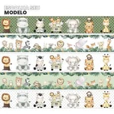 Faixa Decorativa Animais Safari Quarto Infantil Bebê Adesiva