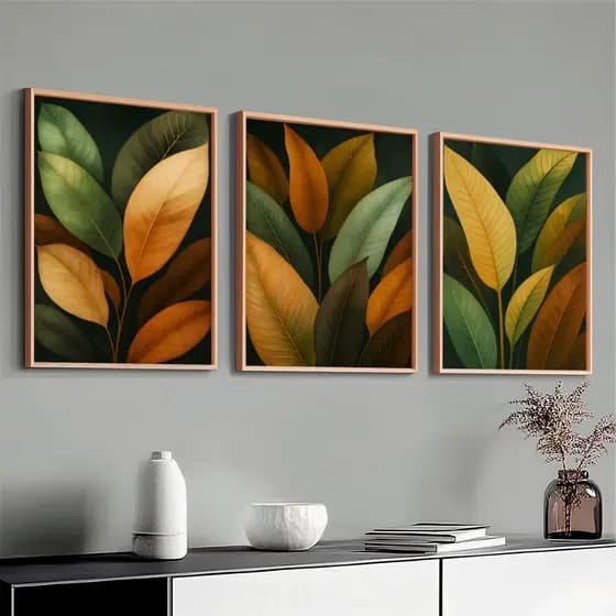 Conjunto Quadros Decorativos 50x70 cm Moldura Grande Para Sala Quarto Escritório Hall
