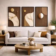 Kit 3 Quadros Decorativos 50x70 cm Para Sala Gigante Marmore Corido