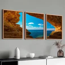 Kit 3 Quadros Decorativos 50x70 Com Moldura Grande Moderno Para Sala Quarto