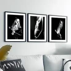 Kit 3 Quadros Personalizados Moldura Com Foto Paspatur Para Sala Quarto Escritório Hall