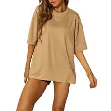 Camiseta Feminina  Lisa Sem estampa Varias cores Academia Corte Reto Largo Premium