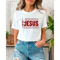 Camiseta Cristã 100% Confortável com Estampa Jesus Loves You | Camiseta Unissex Gospel Versátil e Inspiradora