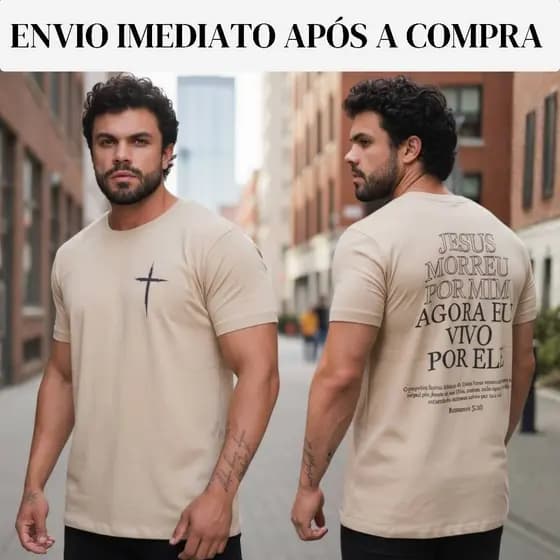 Camisa Camiseta JESUS MORREU POR MIM Masculina Feminina 100% Algodão Premium