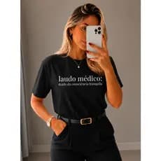 Camiseta Algodão Frases Laudo Medico Doido Da Consciencia Tranquila blusa feminina camisa do P ao G1