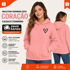 Moletom Feminino Fofo Moletom De Coração Feminino Casaco Feminino Premium